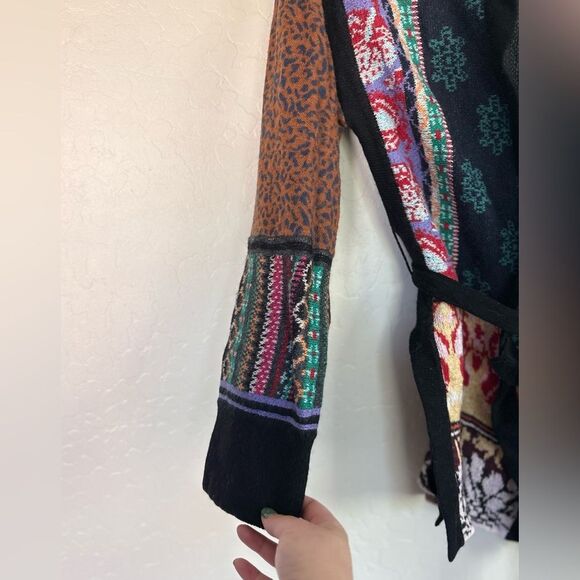 Rare Anthropologie Akemi+Kin Patchwork Kimono Cardigan XS Wool Blend - Picture 6 of 10